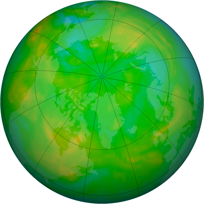 Arctic ozone map for 30 June 2000